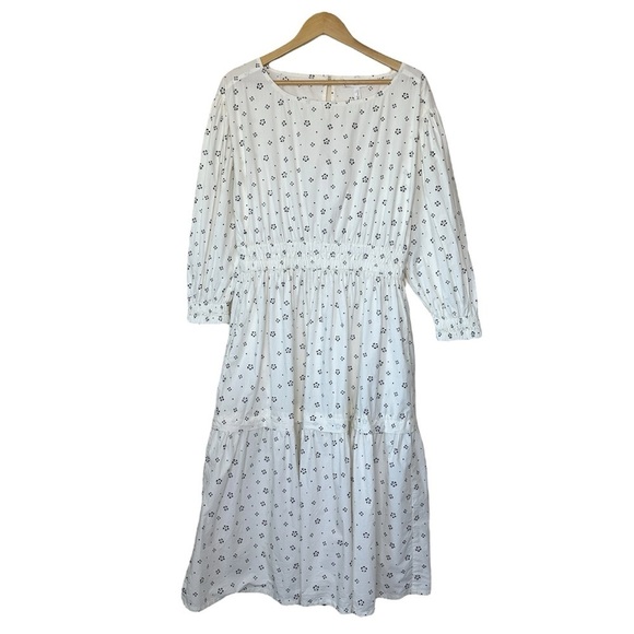 APIECE APART Estrella Floral Maxi Dress with Pockets Ivory Black Size L - Picture 2 of 12